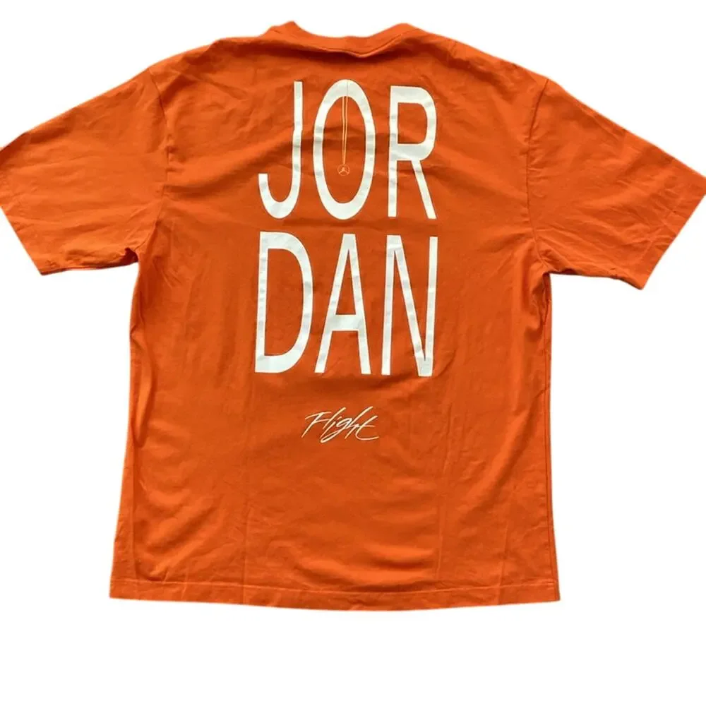 JORDAN T-Shirt Mens Sz Large Orange Artist Series Darien Birks Barber Shop